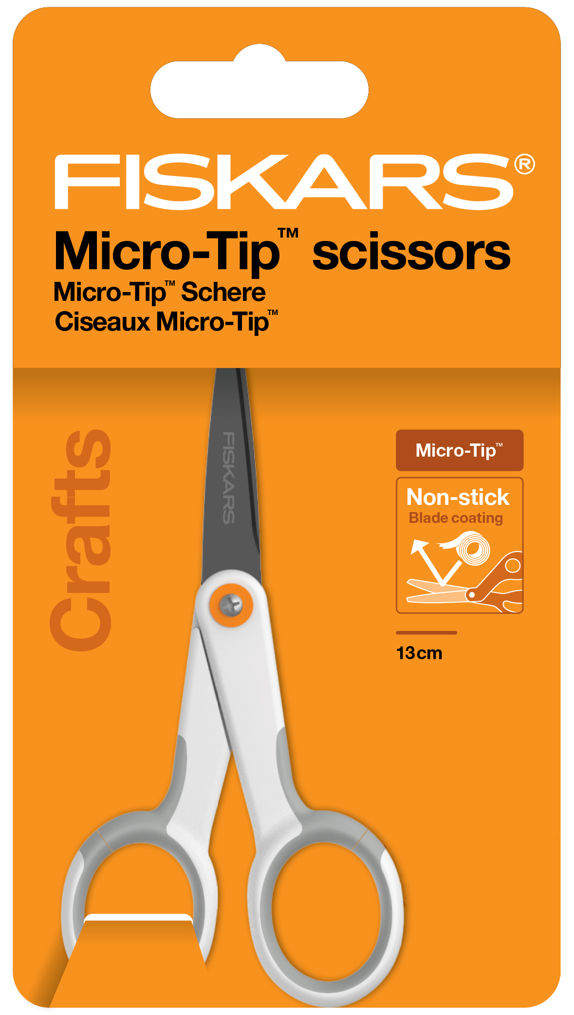 FISKARS NON-STICK MICROTIP SCISSORS - 13CM